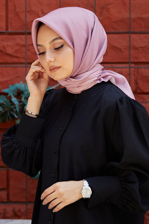 Degrade Soft Pamuk Eşarp Gül Kurusu-Pudra