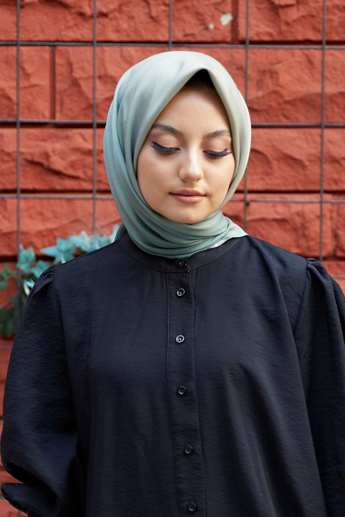 Degrade Soft Pamuk Eşarp Haki-Krem