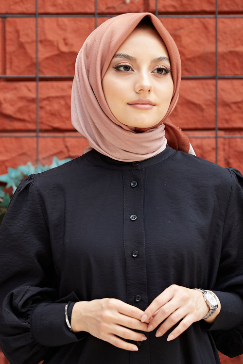 Degrade Soft Pamuk Eşarp Kiremit-Bej 