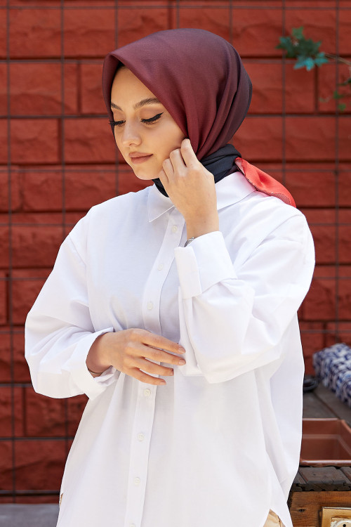 Degrade Soft Pamuk Eşarp Siyah-Bordo